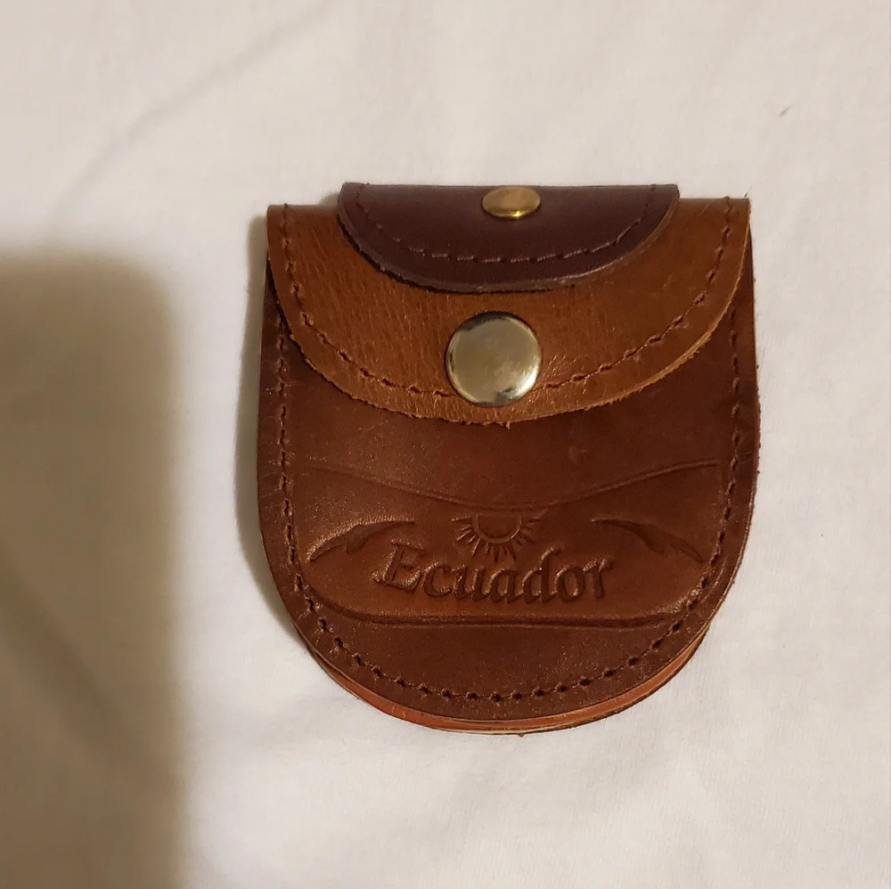Leather coin pouch from Ecuador